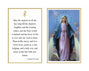 Our Lady of Grace & Cardinal Newman Prayer Remembrance Card