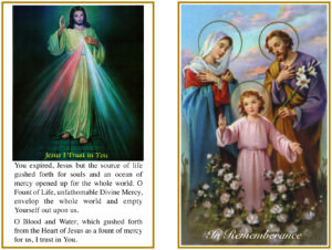 The Holy Family & Divine Mercy Remembrance Card