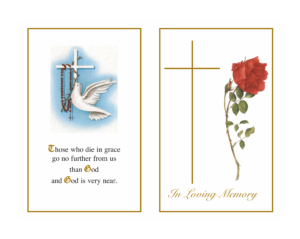 Red Rose & Dove of Peace Memorial Mass Card