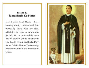 Saint Martin de Porres & Humility Prayer Memorial Mass Card