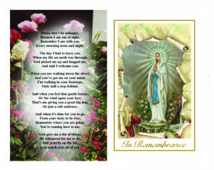 Our Lady of Lourdes Grotto Memorial Mass Card