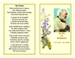 Padre Pio with Flowers Mem Card