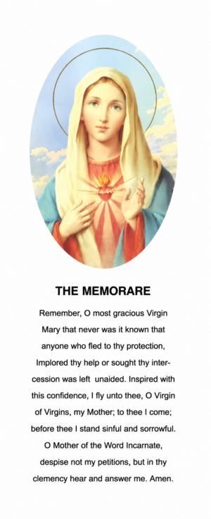 Immaculate Heart of Mary & The Memorare Memorial Bookmark
