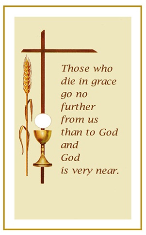 Personalised Chalice and Eucharist Irish Wallet Memorial Card