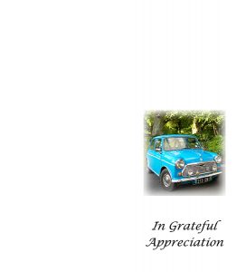 Personalised Classic Blue Mini In Grateful Appreciation Wallet Card