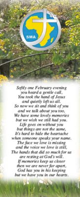 SMA Missionary Garden Memorial Bookmark