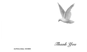 White Dove of Peace Irish Memorial Thank You Card