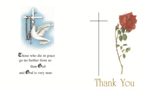 Rose Front Memorial Thank You Card